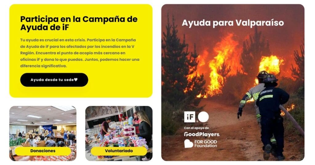 Goodplayers - Ayuda en incendios, campaña de ayuda “Juntos por Valparaíso” con iF Cowork Chile