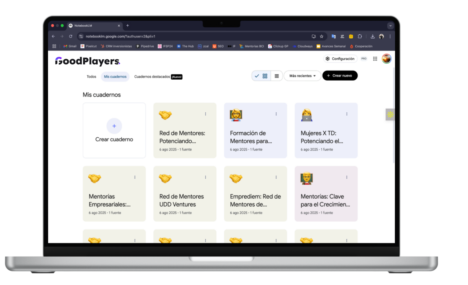 Plataforma de transcripción de mentorías de Goodplayers